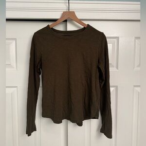 Madewell whisper cotton rib crewneck long sleeve tee | Medium